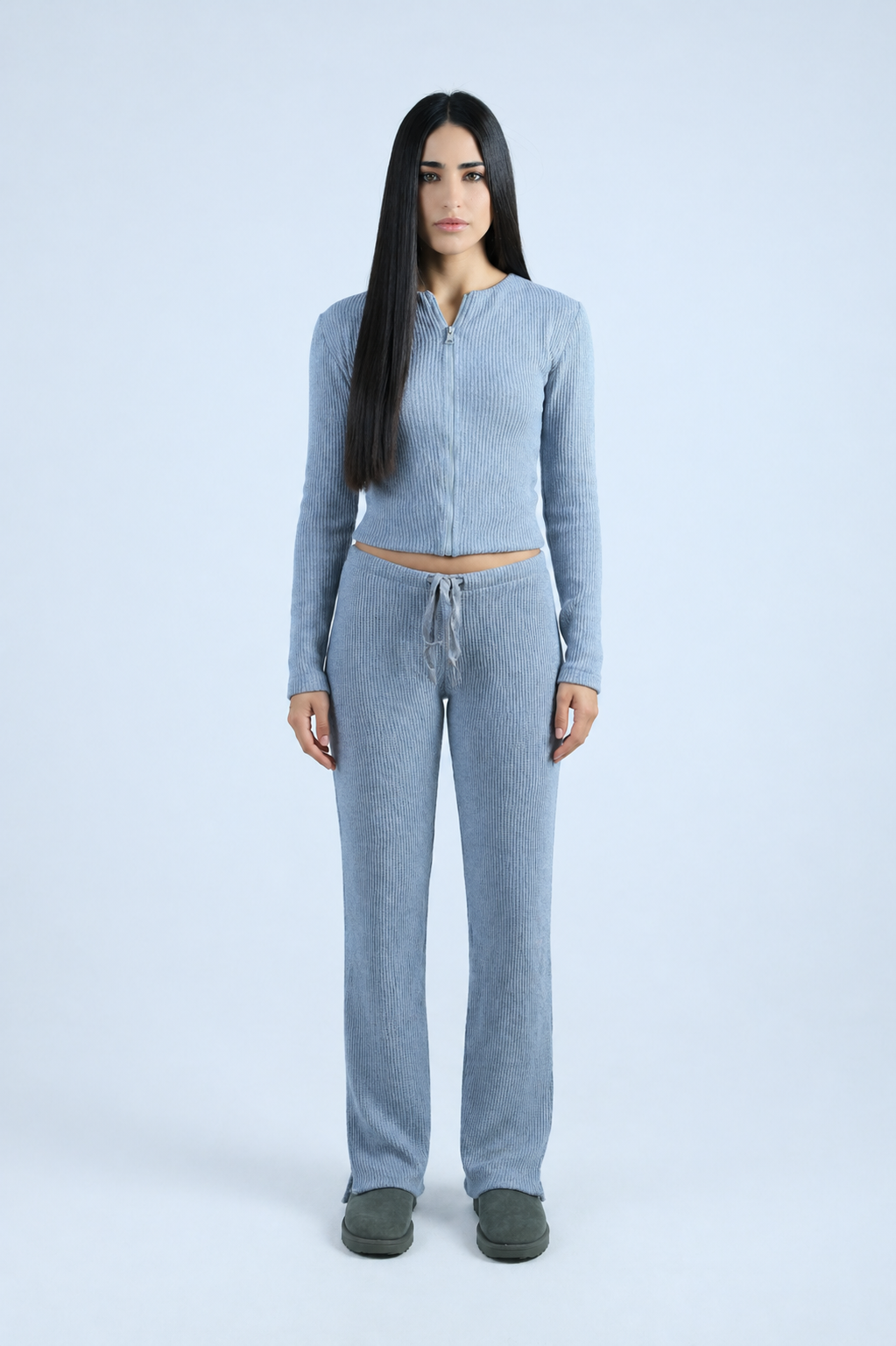 ENSEMBLE GRIS EN TRICOT
