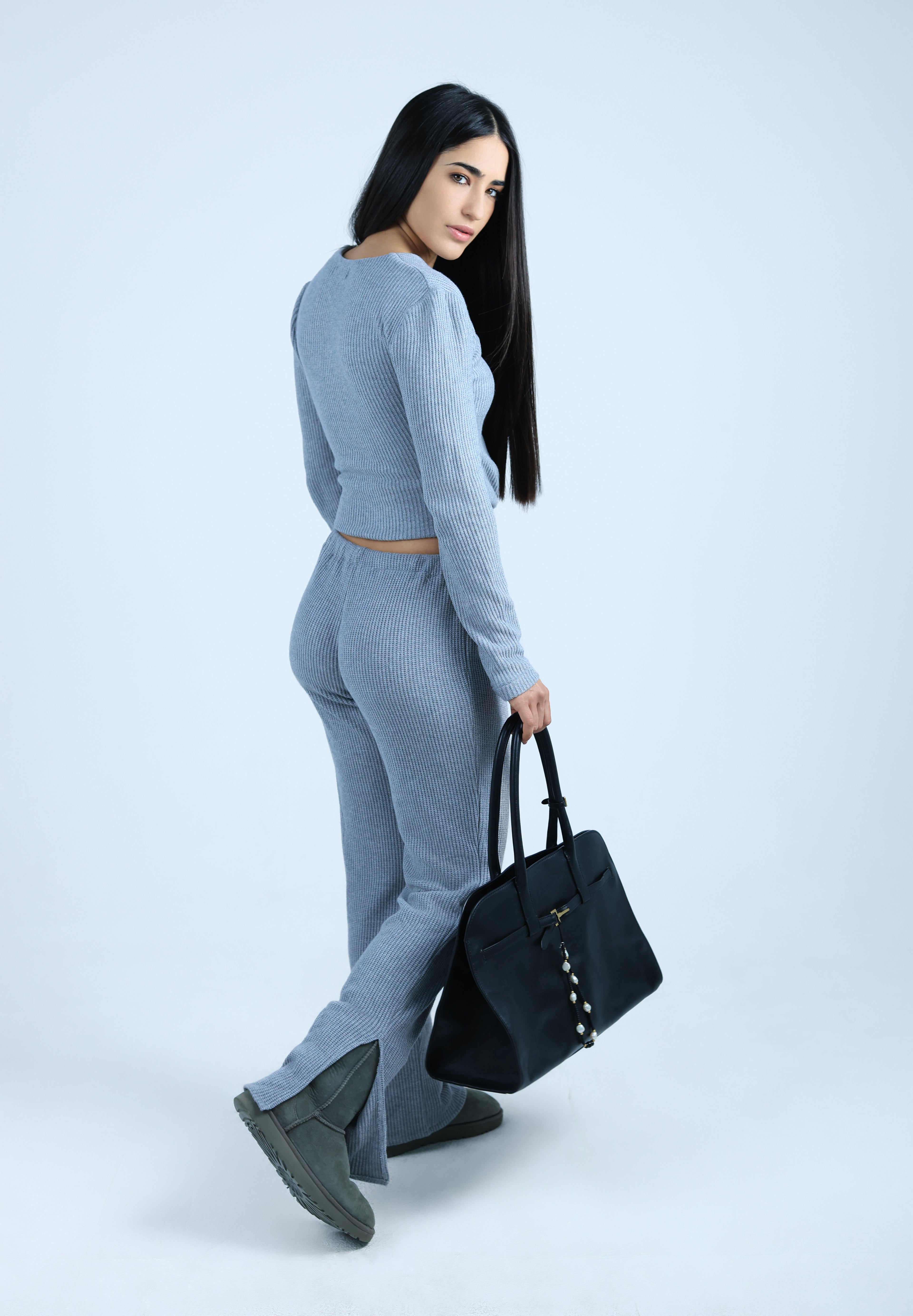 ENSEMBLE GRIS EN TRICOT