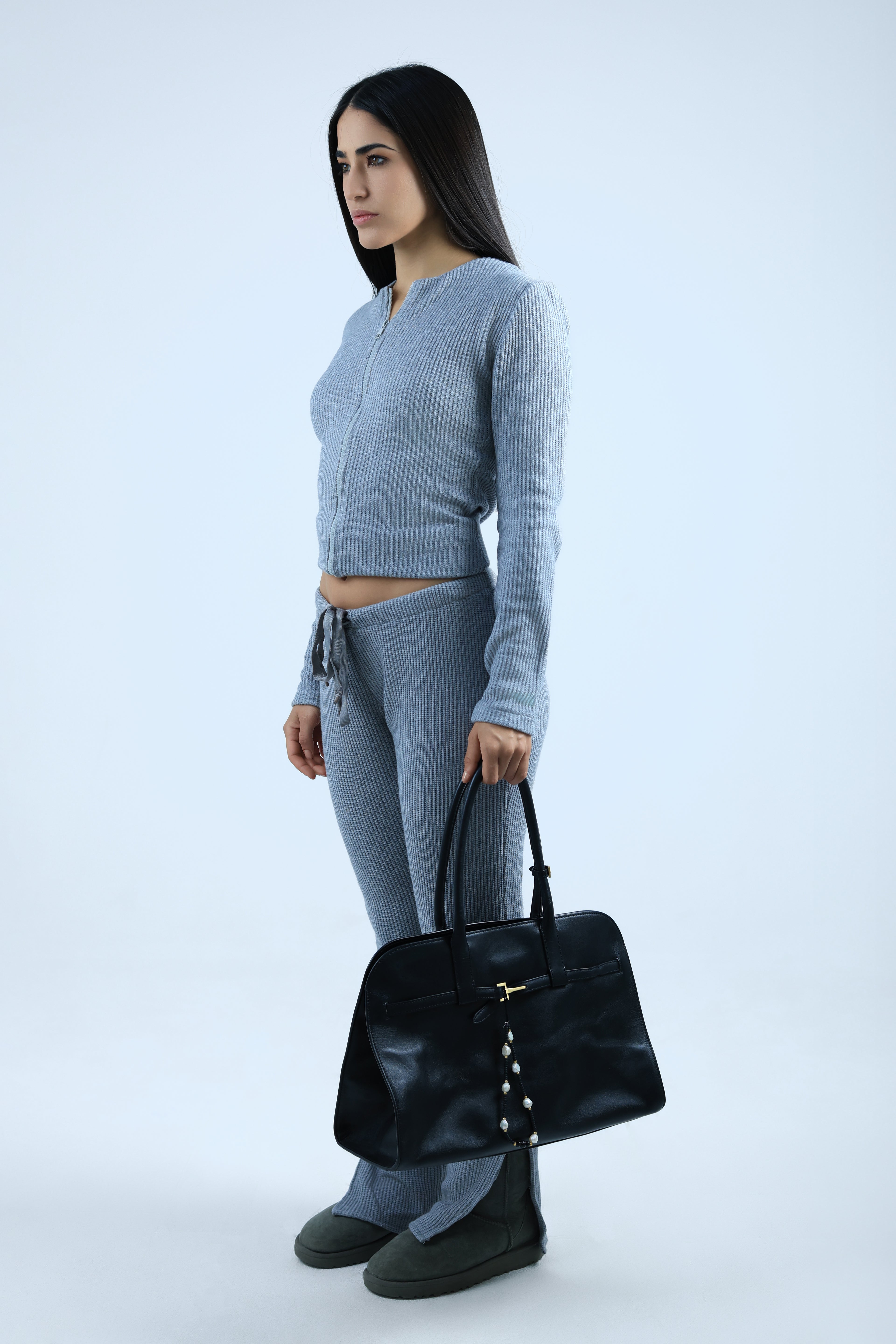 ENSEMBLE GRIS EN TRICOT