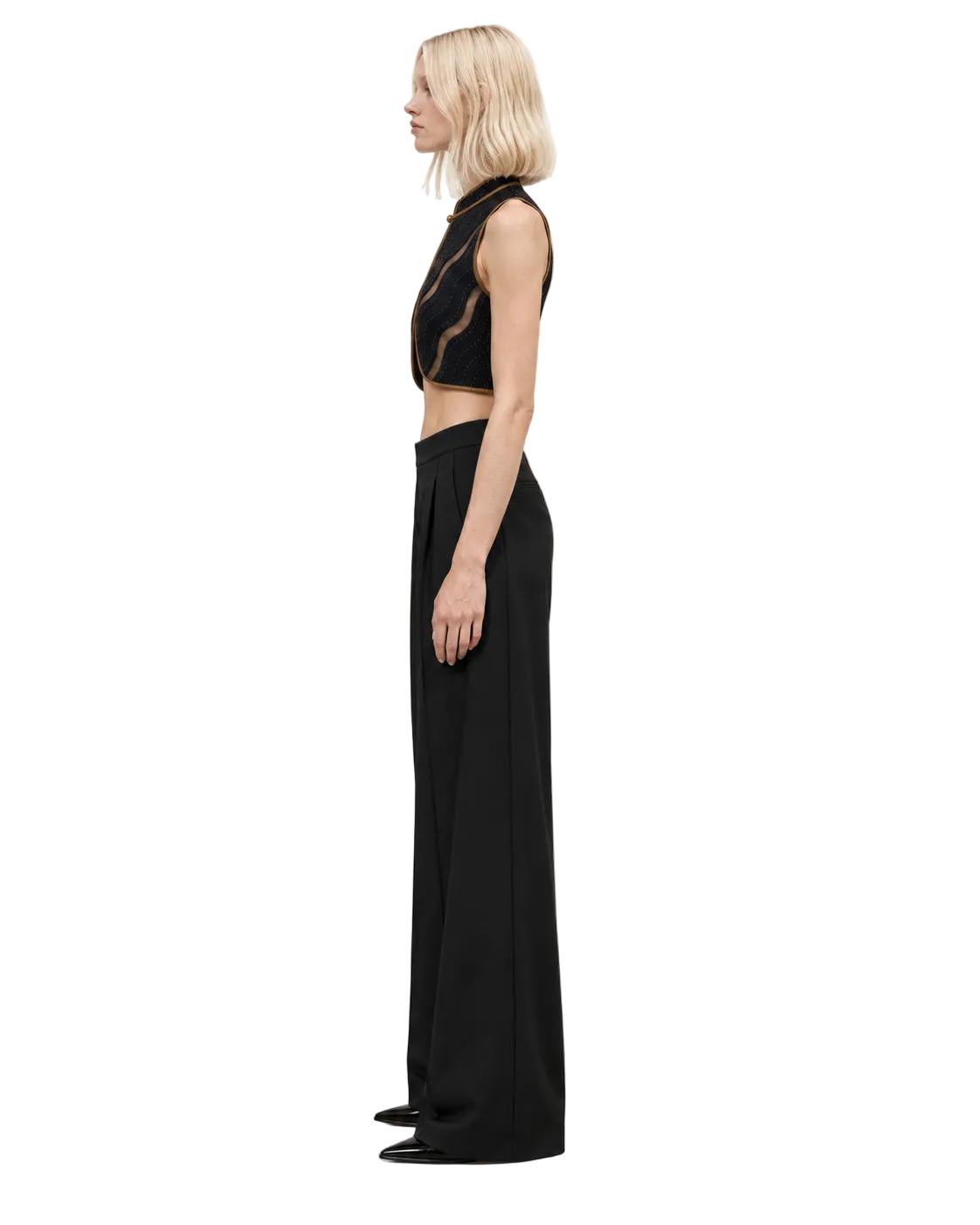 SIA — Gold-Bound Sleeveless Top