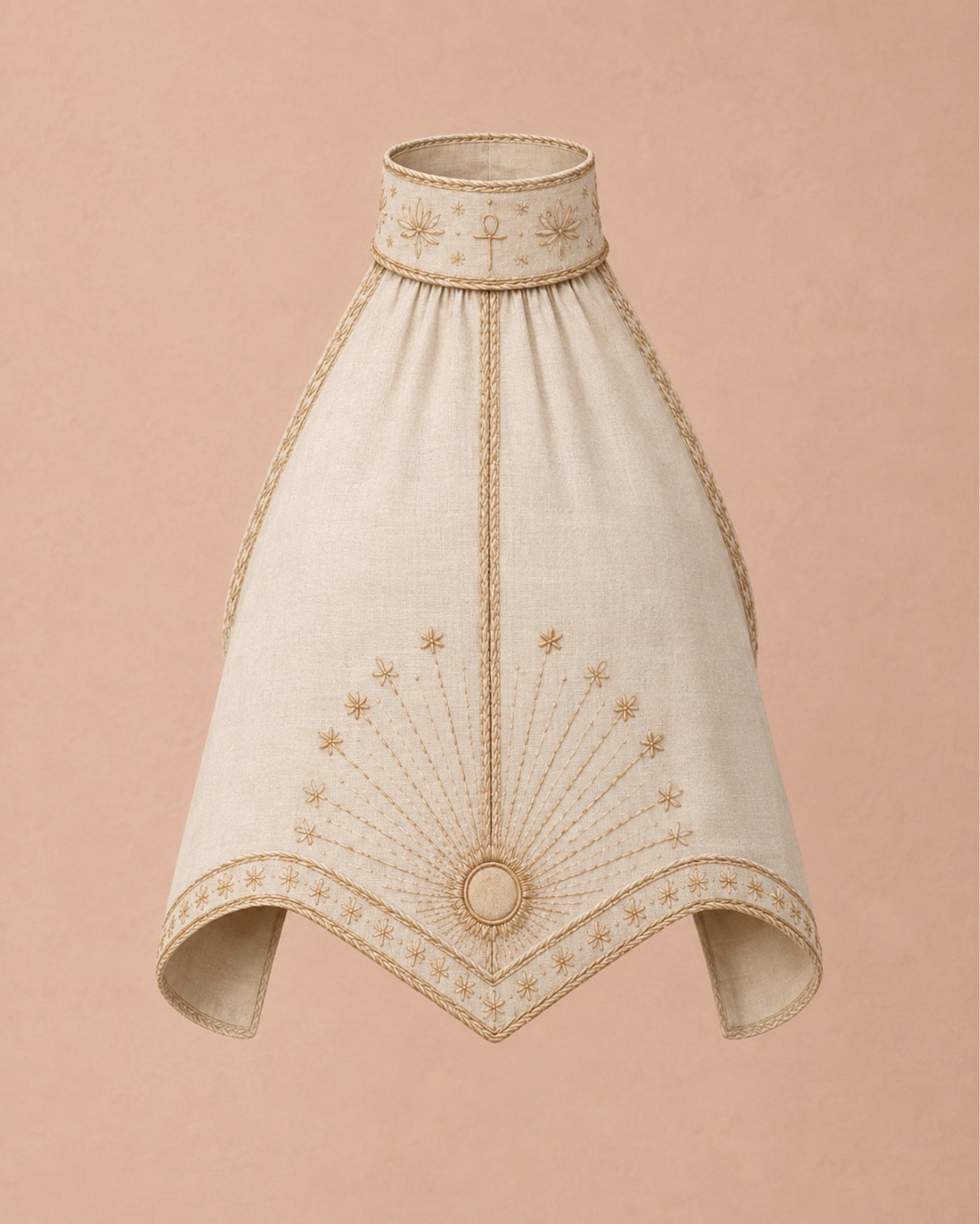 DUAT — updated white sleeveless embroidered linen top. MONSEI Chapter 01 KHEPR.
