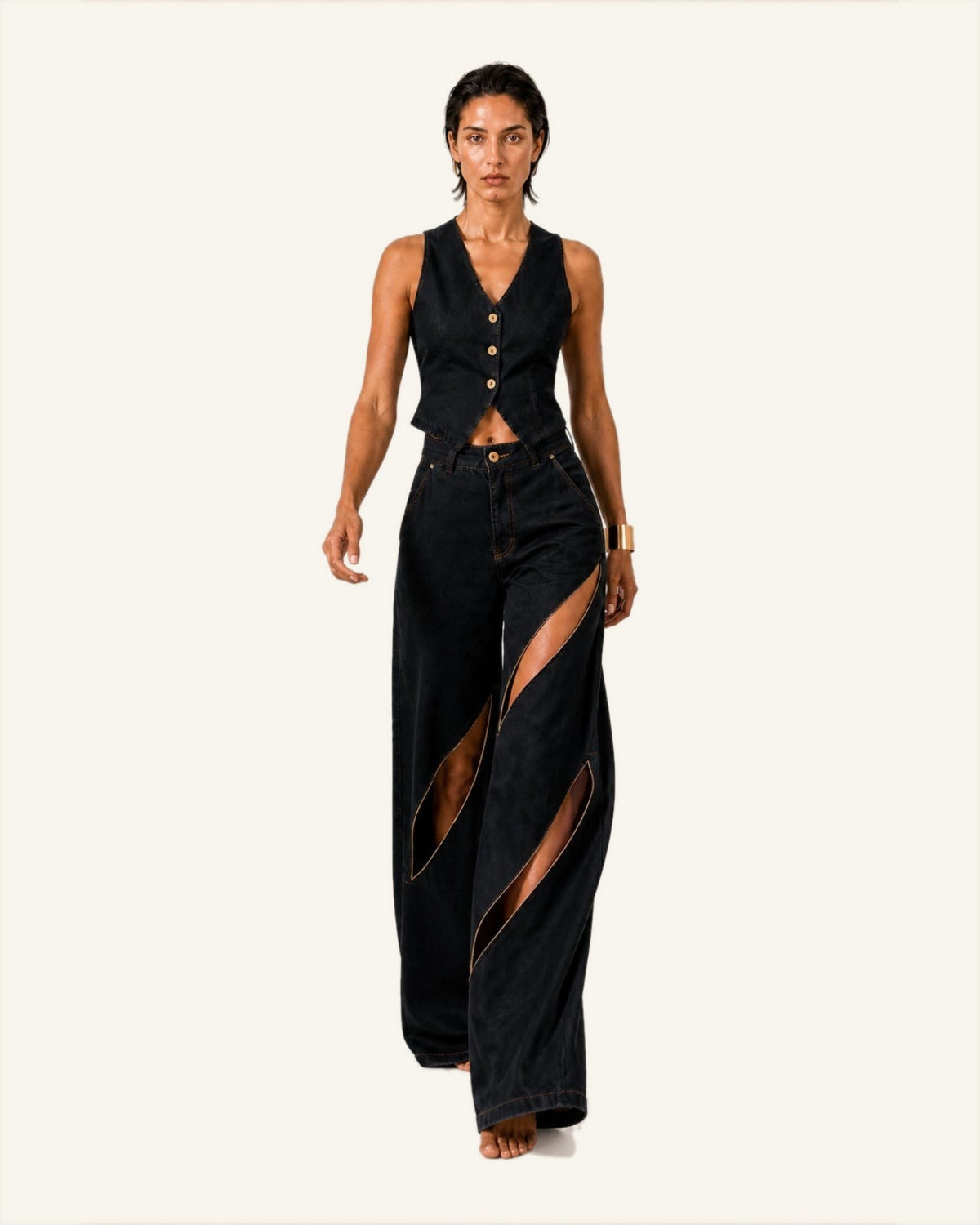 MAAT — Cut-Out Denim Trouser