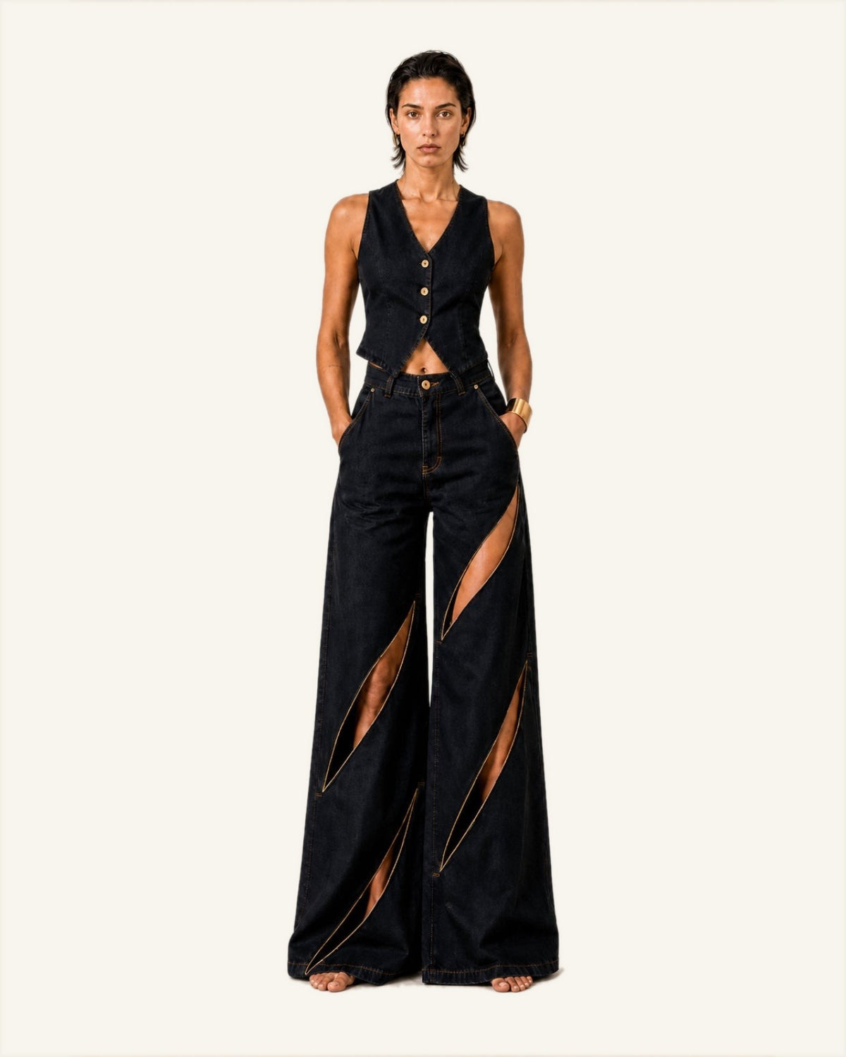MAAT — Cut-Out Denim Trouser