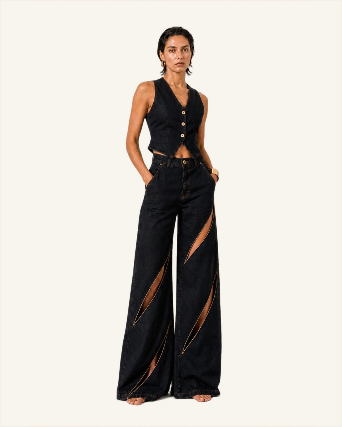 MAAT — Cut-Out Denim Trouser