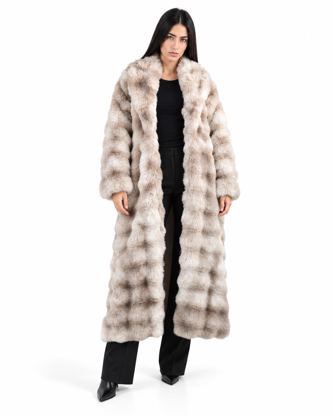 MONSEI faux-fur coat, front view
